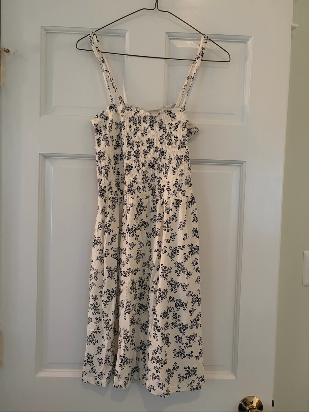 Roxy Midi Dress with Black Floral Print